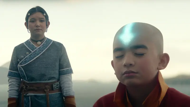 Kiawentiio es Katara y Gordon Cormier es Aang en "Avatar: La leyenda de Aang"